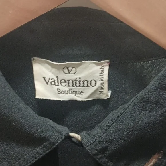 Valentino Black and Cream Patterned Blouse - Picture 2 of 4